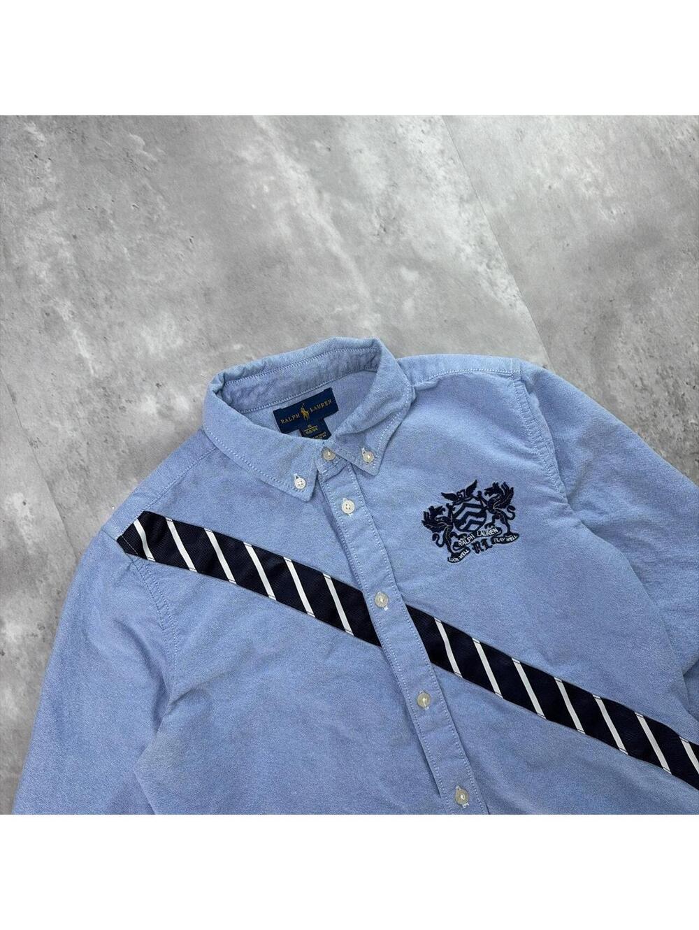 Y2K Polo Ralph Lauren Chief Keef Striped Long Sleeve Linen Button Up Shirt - Picture 5 of 7